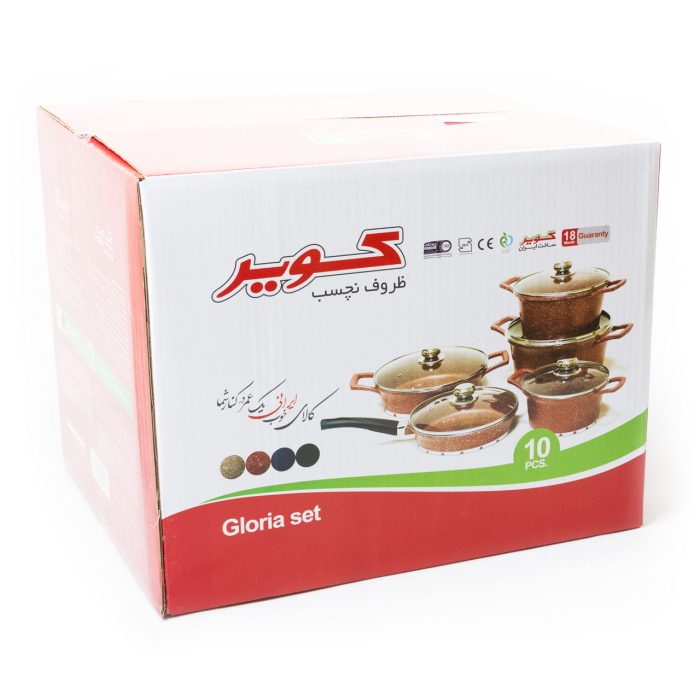 سرویس 10 پارچه کویر مدل گلوریا 1 gloria 10pcs red 2