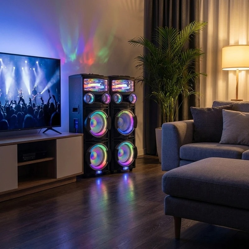 اسپیکر دوقلو میکرولب مدل DJ-T400 3D UFO Light