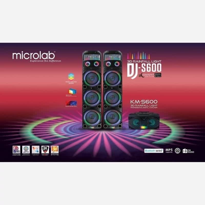 اسپیکر دوقلو میکرولب مدل KM-S600 3D Rain Fall Light